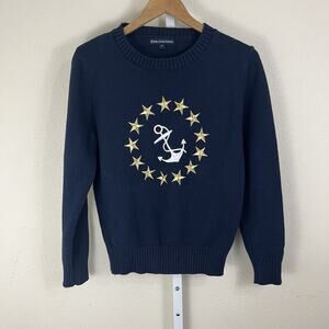Kiel James Patrick Anchor Starboard Knit Sweater Womens M Medium Nautical